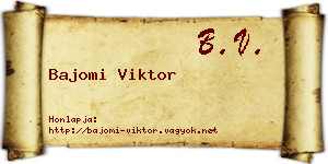 Bajomi Viktor névjegykártya